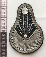 B-5285 shouler patch with strass and beads 