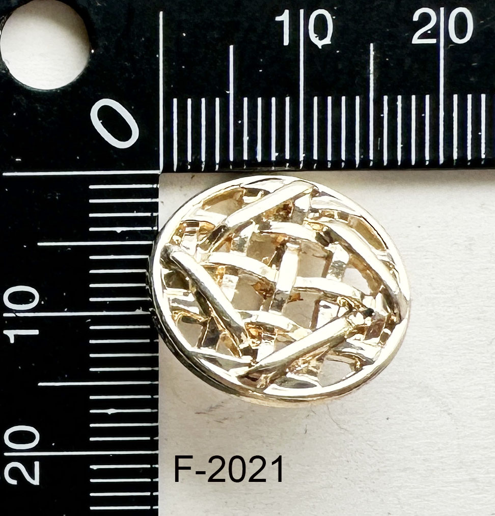 F-2021 light gold color metal shank button