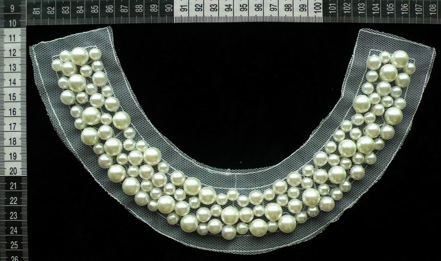 B-4812 pearl beads handmade collar 