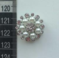 V0922 artificial stone with pearl beads shank button